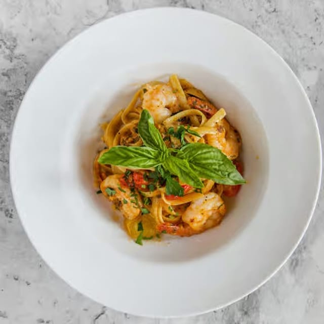 Garlic Shrimp Fettucine.